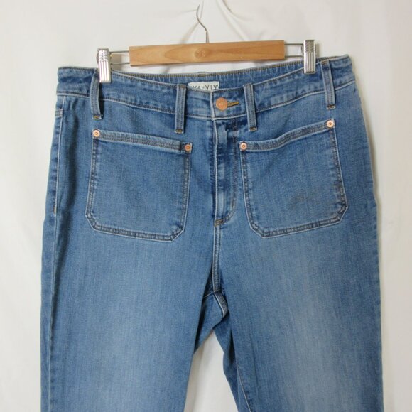 Ava & Viv Jeans High-Rise Relaxed Flare Blue Medium Wash Denim Size 16 NWT - Picture 11 of 12